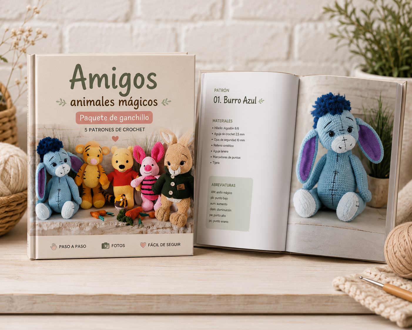 5 en 1 - patrones de winnie y sus amigos + video paso a paso