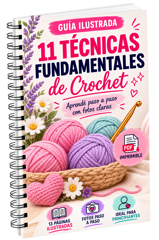 Guía Ilustrada de Puntos y Técnicas Escenciales de Crochet🧶