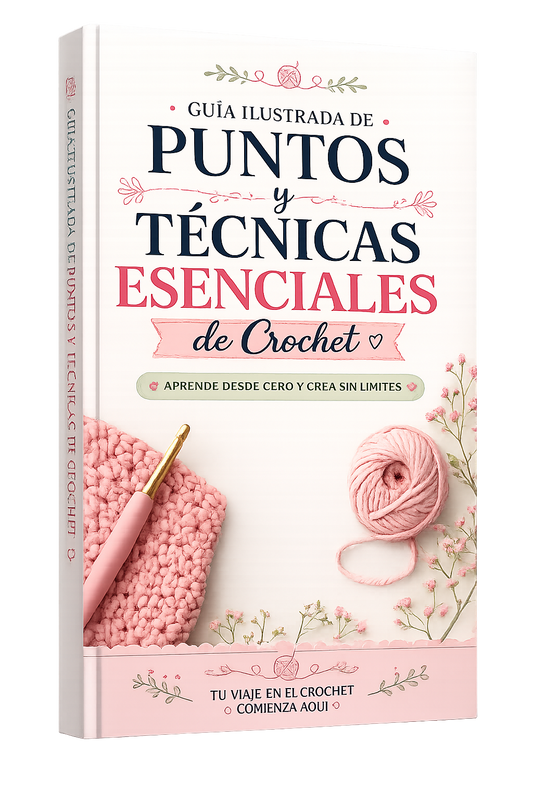 Guía Ilustrada de Puntos y Técnicas Escenciales de Crochet🧶