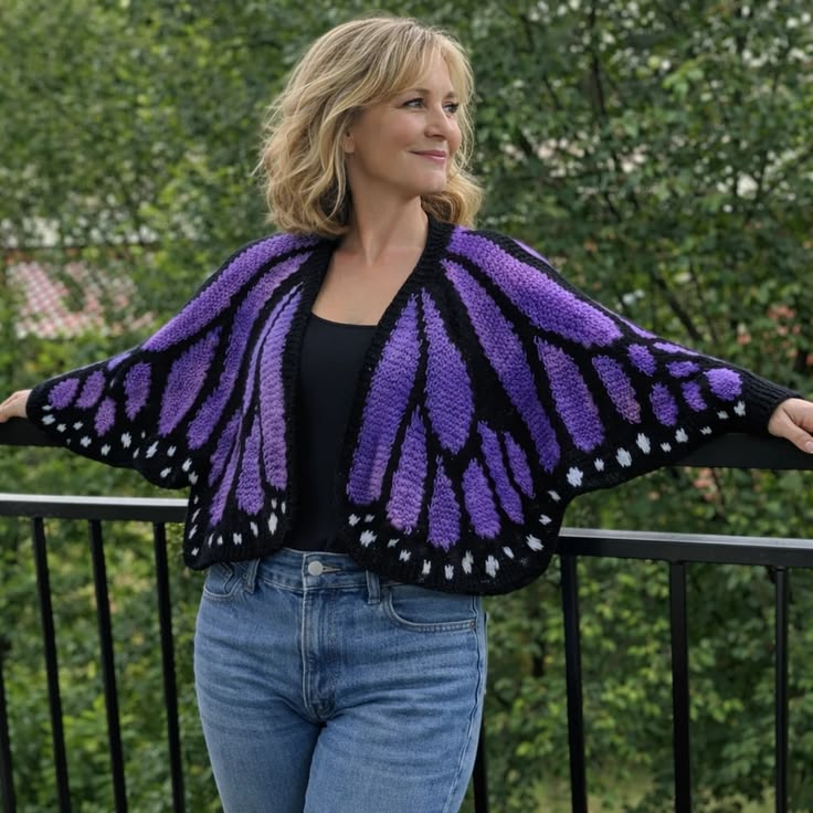 🦋 Patrón + Curso- Cardigan Mariposa Monarca Crochet (3 bonos incluidos)